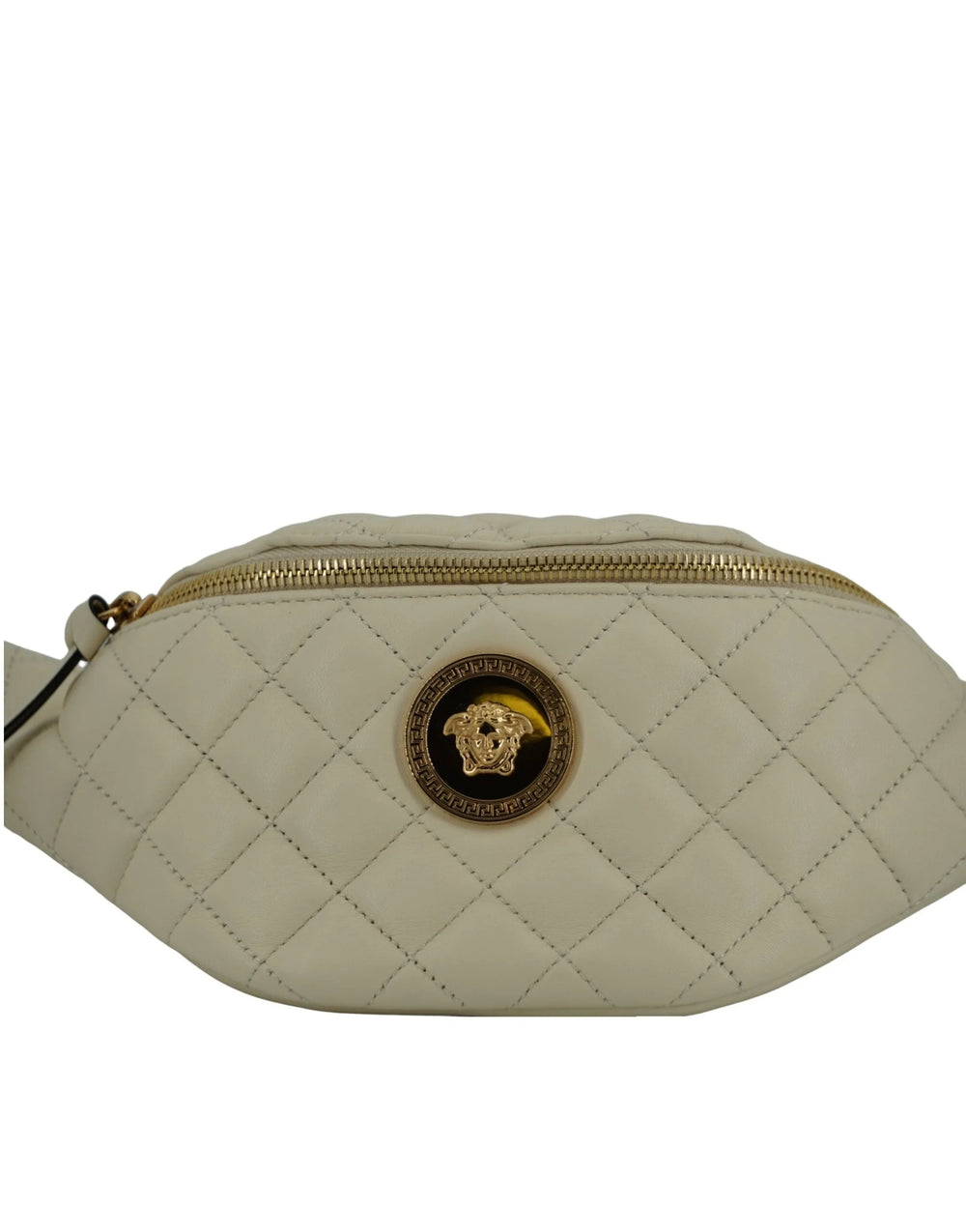 Versace Elegant White Lamb Leather Belt Bag - Fanny Packs