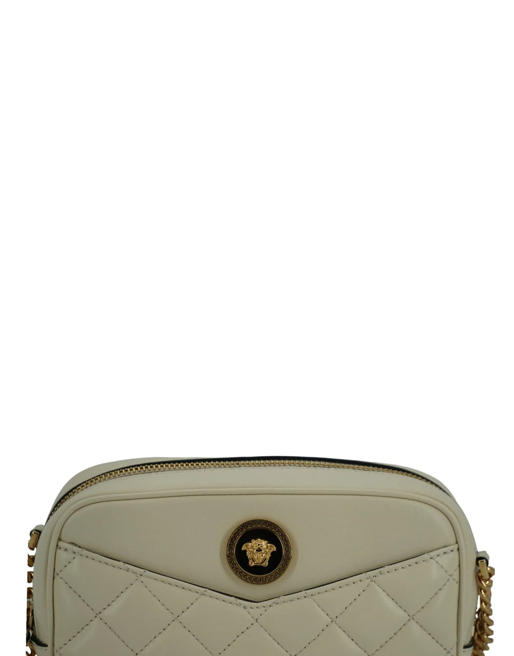 Versace Elegant White Lamb Leather Camera Bag - Cross Body Bags