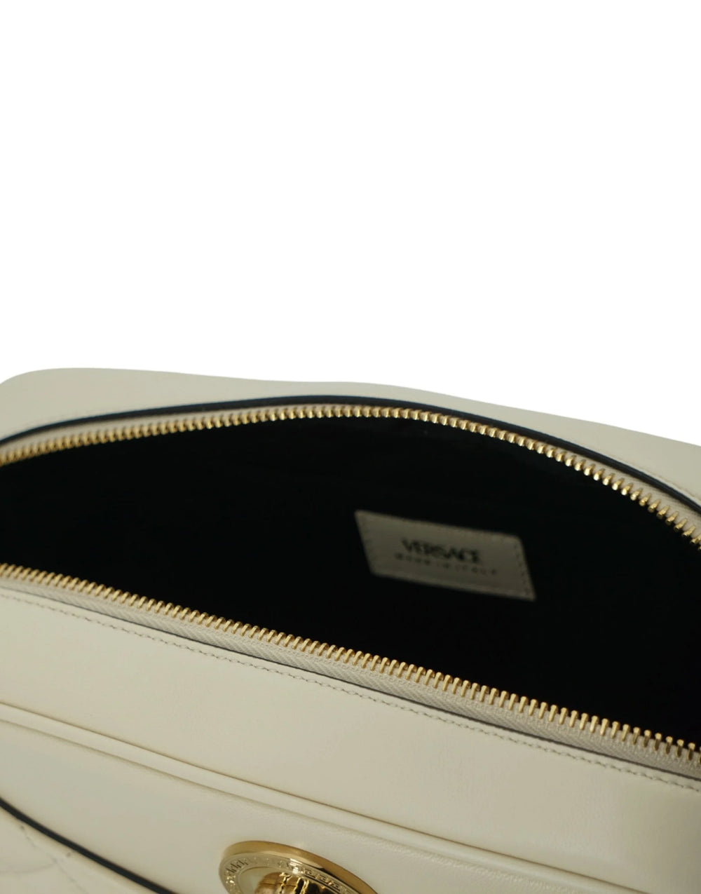 Versace Elegant White Leather Camera Shoulder Bag - Shoulder Bags
