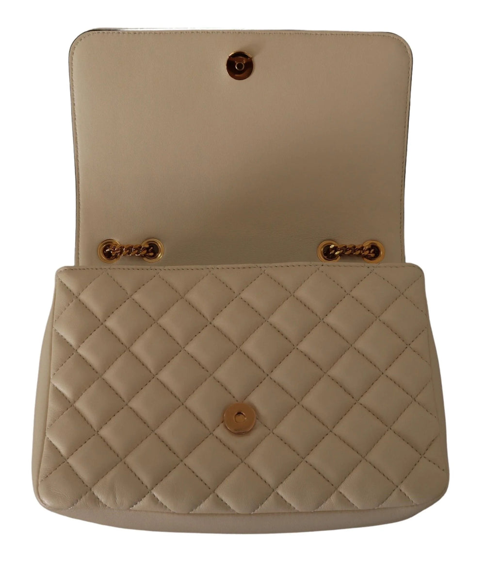 Versace Elegant White Nappa Leather Shoulder Bag - Shoulder Bags