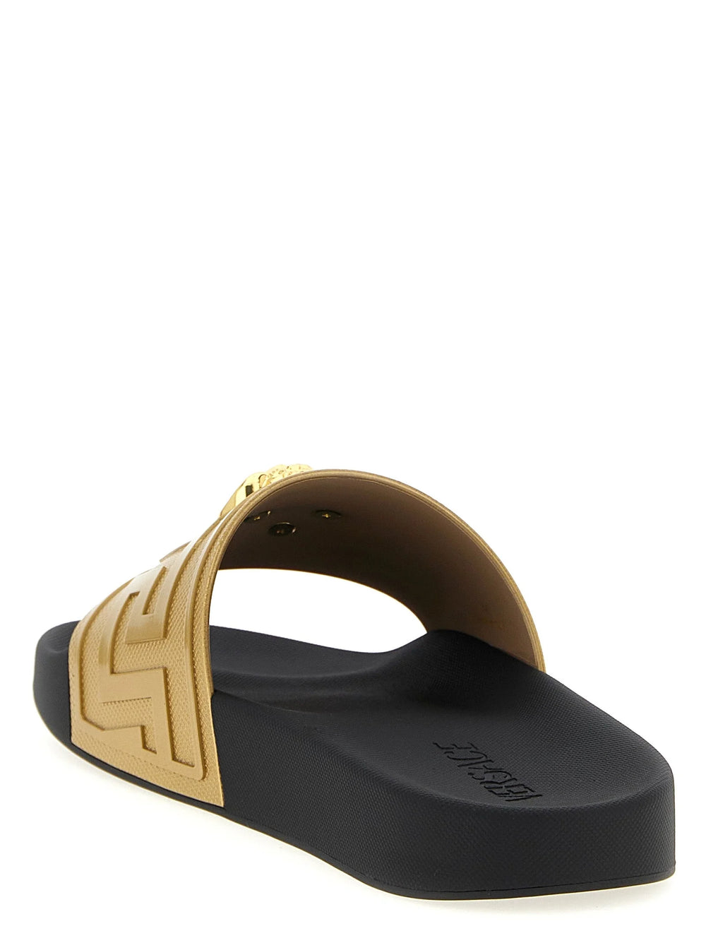 Versace Gold Glass Slides - EU44/US11