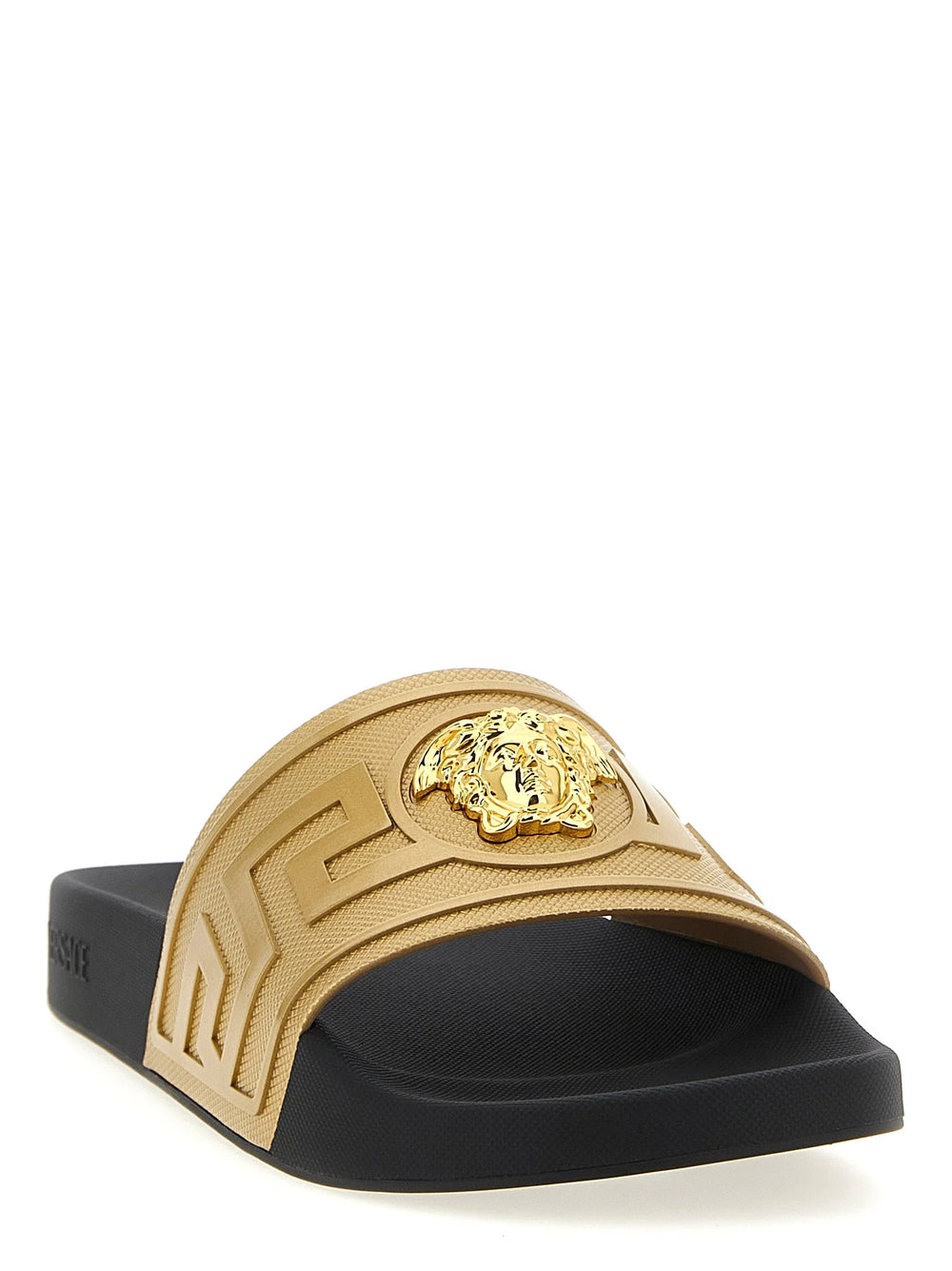 Versace Gold Glass Slides - EU44/US11