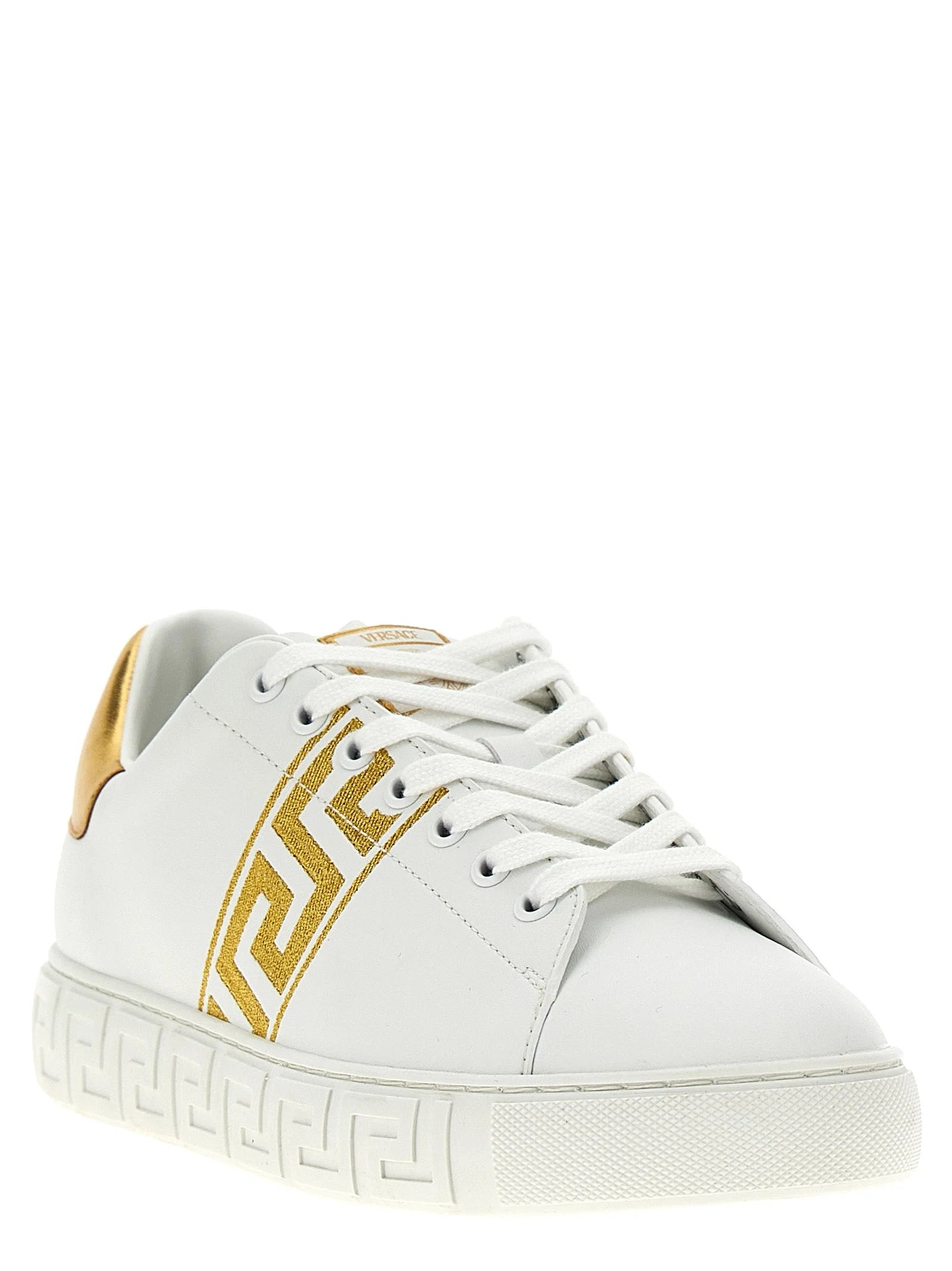 Versace Guld Polyamid Lave Top Sneakers