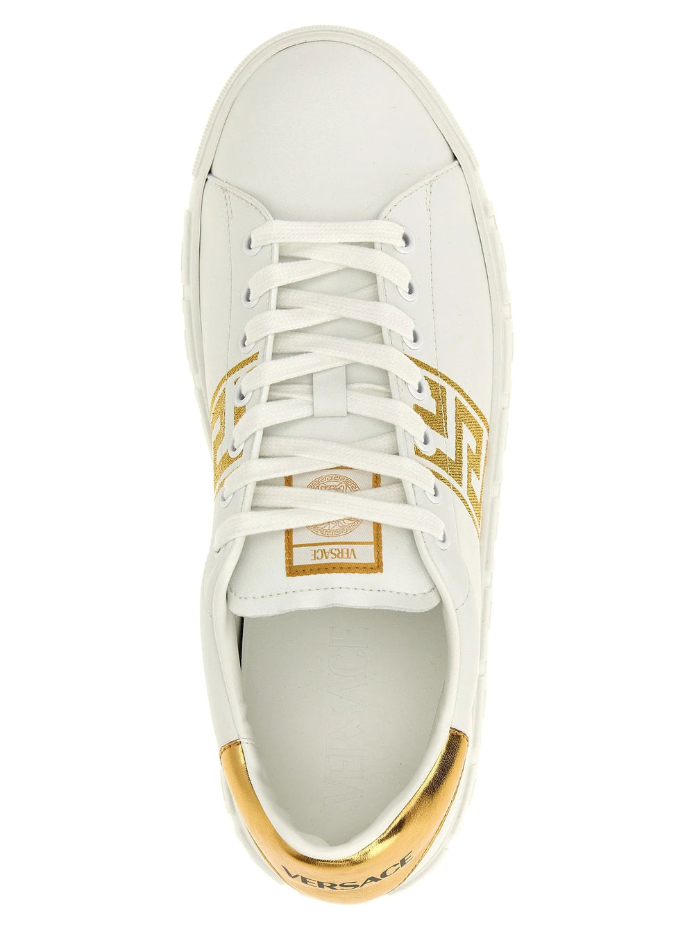 Versace Gold Polyamide Low Top Sneakers