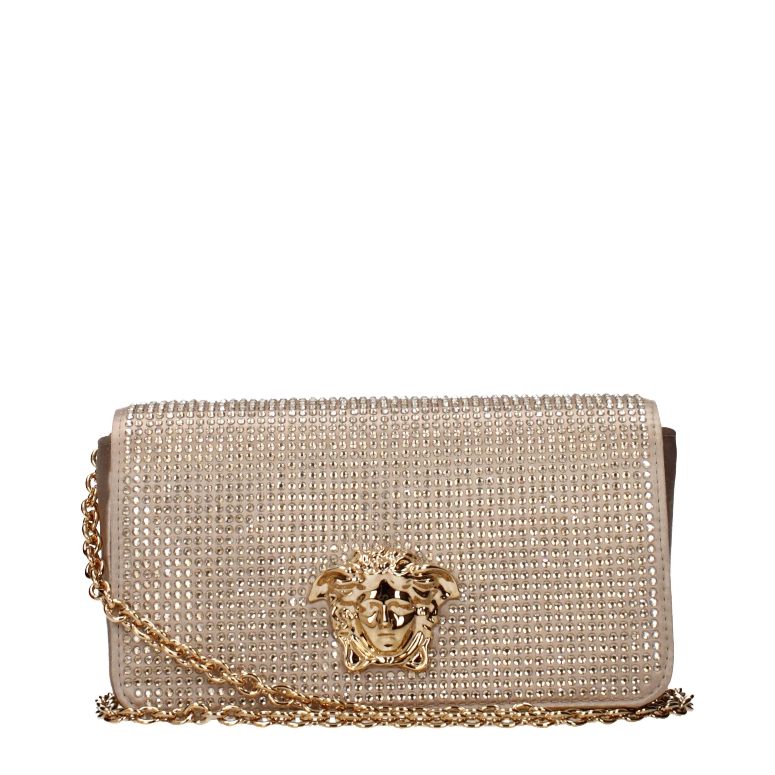 Versace Gold Satin Clutch Bag