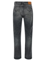 Versace Gray Cotton Straight-Leg Jeans