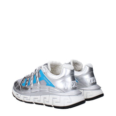 Versace Gray Fabric Athletic Sneakers