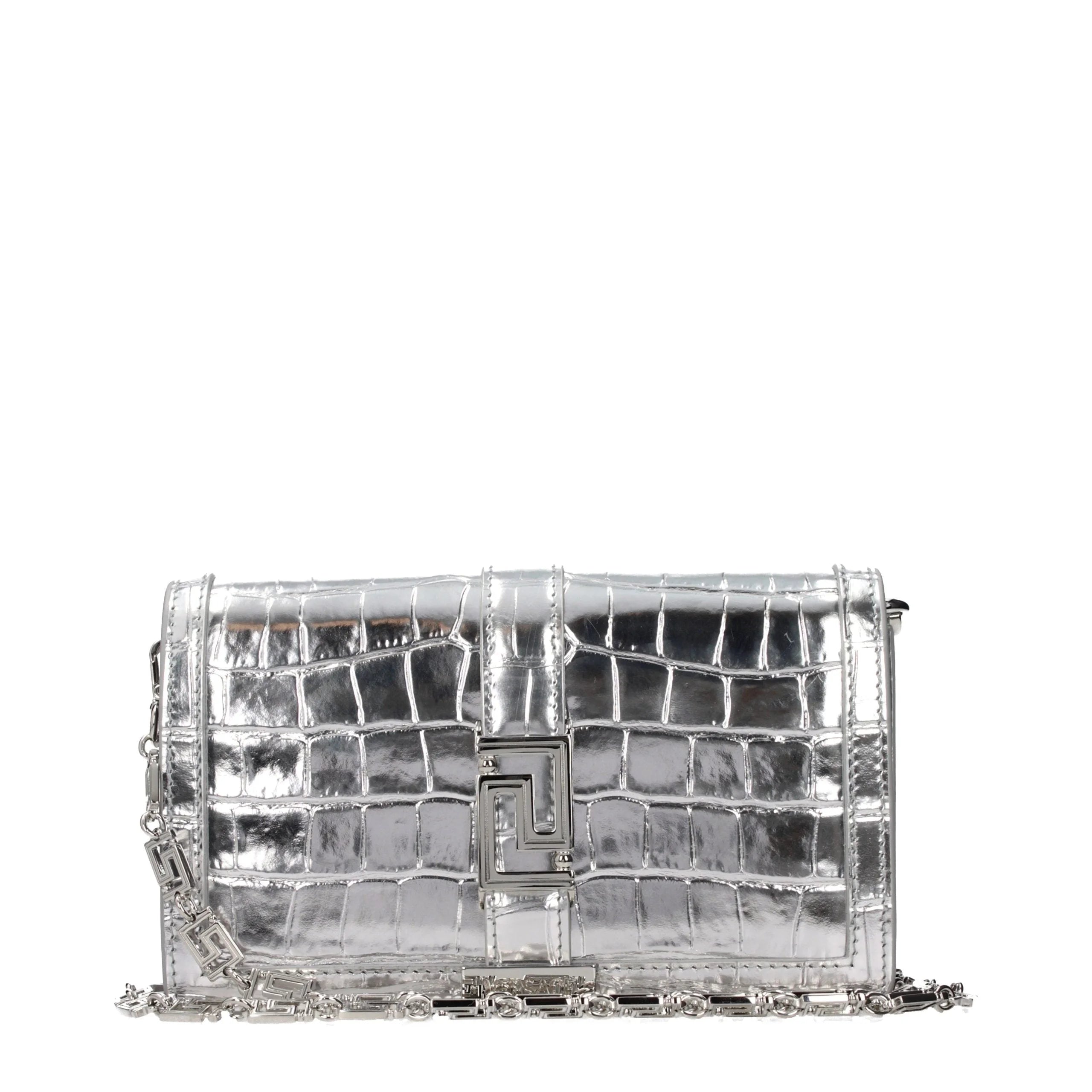 Versace Gray Leather Crossbody Bag