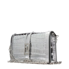 Versace Gray Leather Crossbody Bag