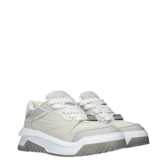 Versace Gray Leather Low Top Sneakers - EU40/US7