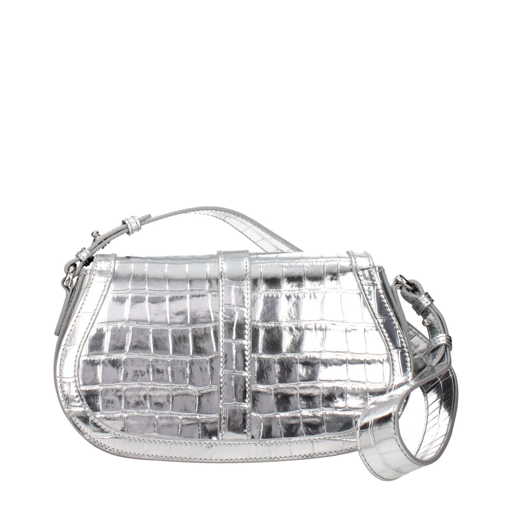 Versace Gray Leather Shoulder Bag