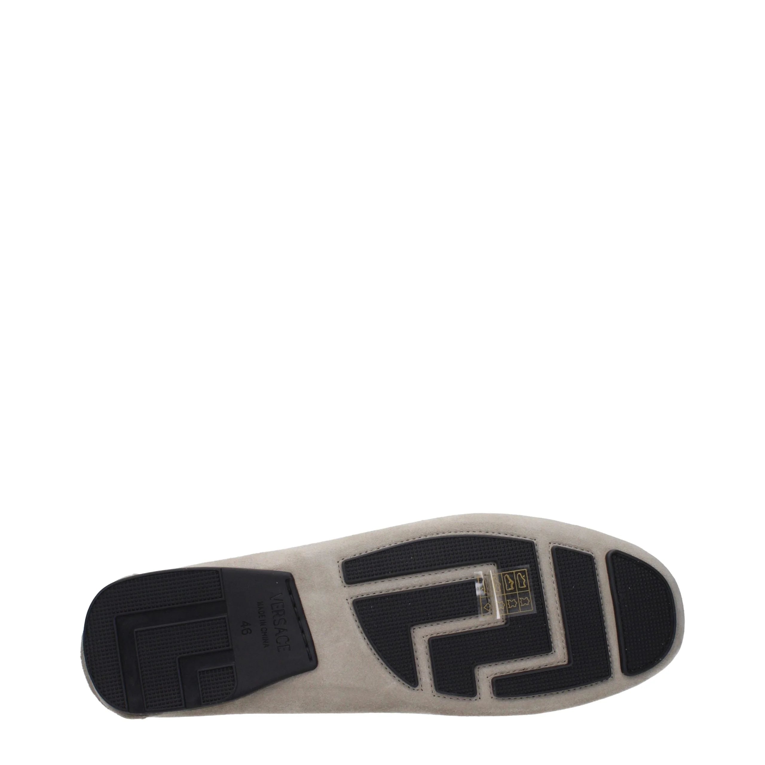 Versace Gray Leather Slip-On Loafers - EU46/US13