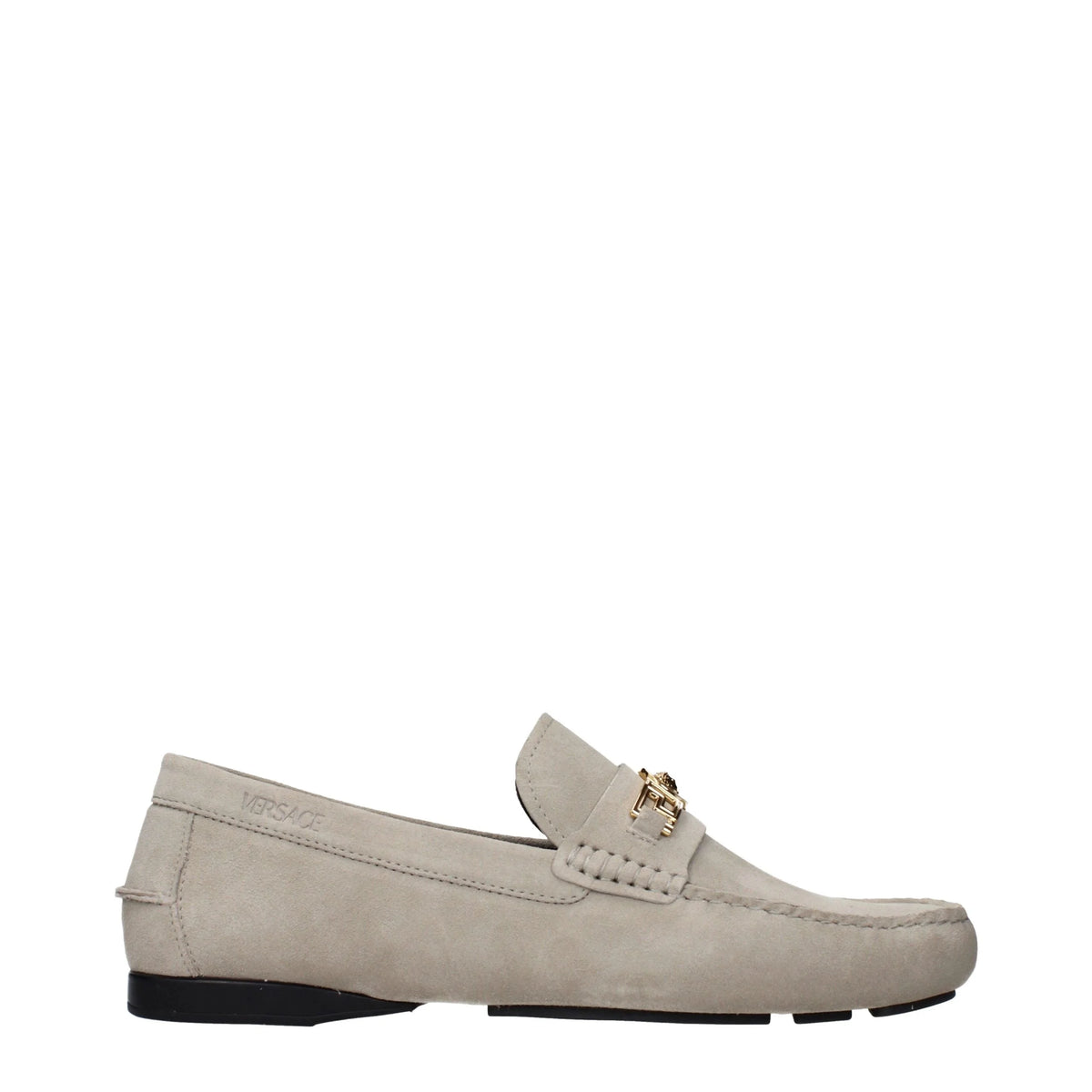 Versace Gray Leather Slip-On Loafers - EU46/US13