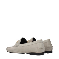 Versace Gray Leather Slip-On Loafers - EU46/US13