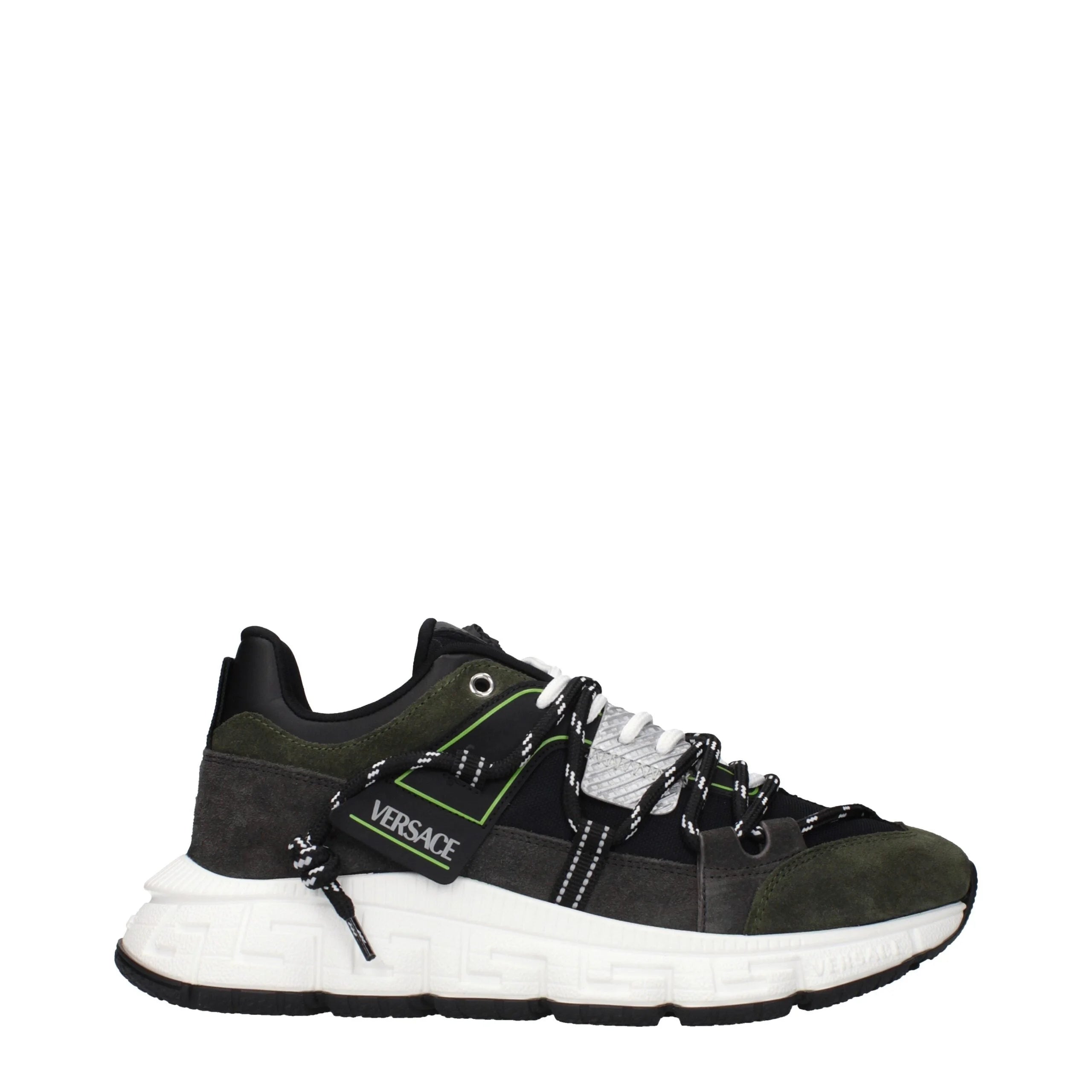 Versace Gray Leather Sneakers