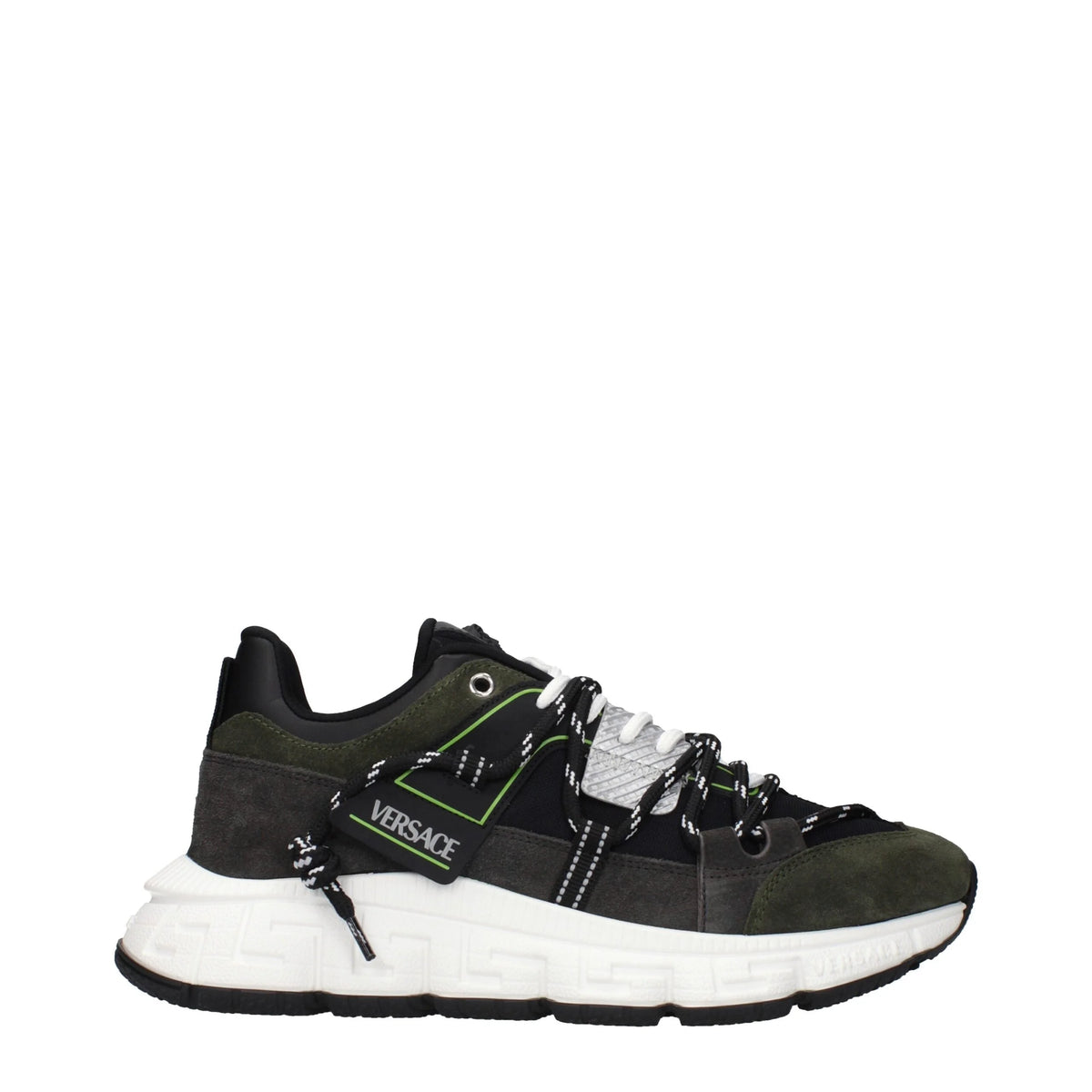 Versace Gray Leather Sneakers