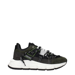 Versace Gray Leather Sneakers