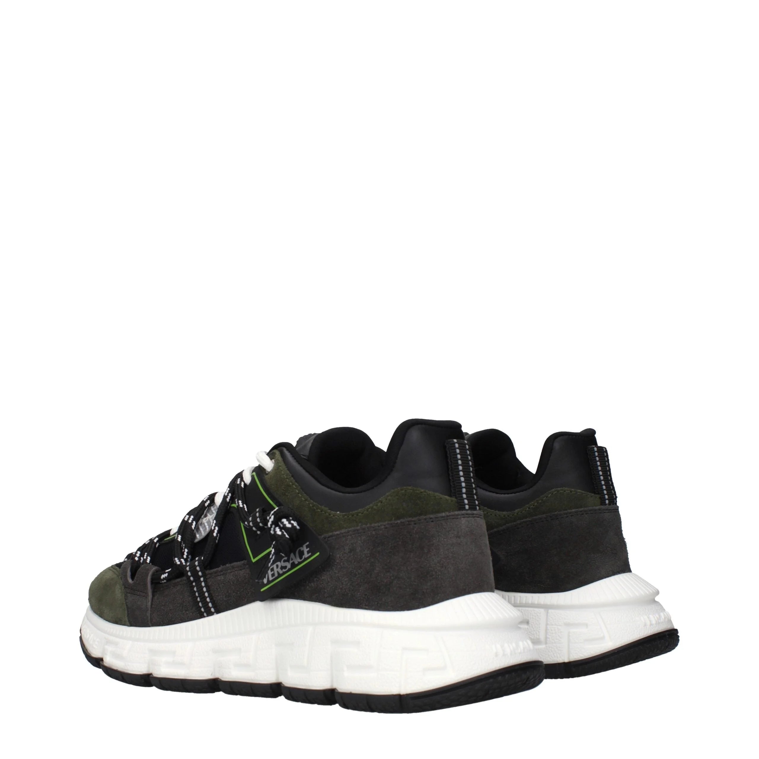 Versace Gray Leather Sneakers