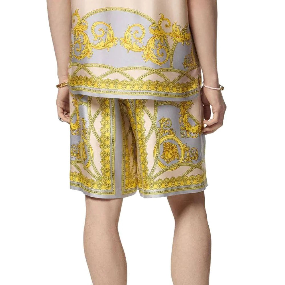 Versace Gray Silk Bermuda Shorts - 48 | M