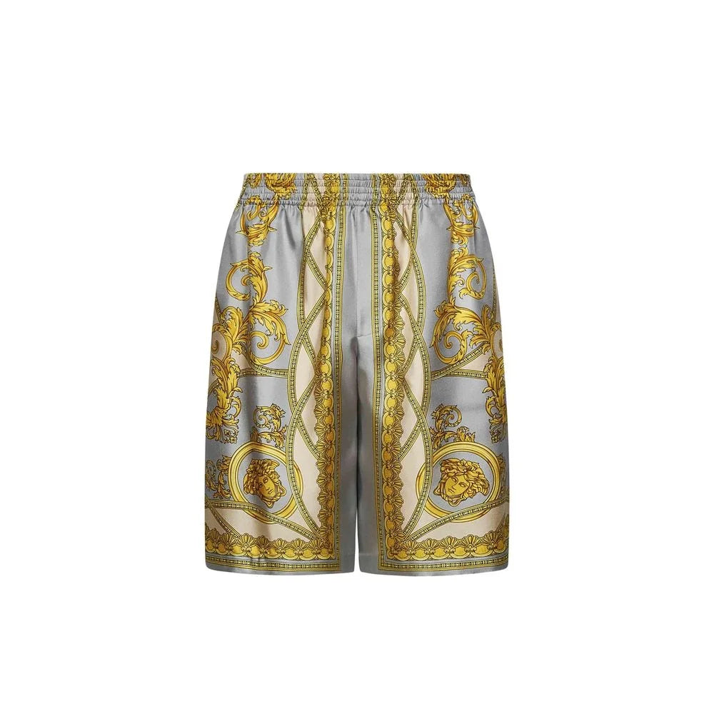 Versace Gray Silk Bermuda Shorts - 48 | M
