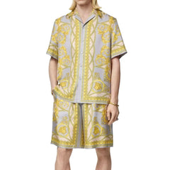 Versace Gray Silk Bermuda Shorts - 48 | M