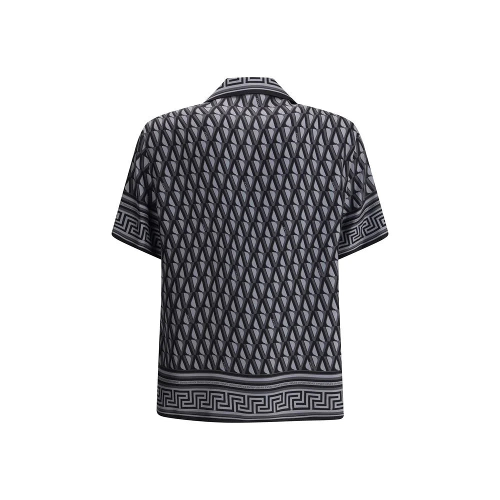 Versace Gray Silk Pattern Shirt - IT48 | M