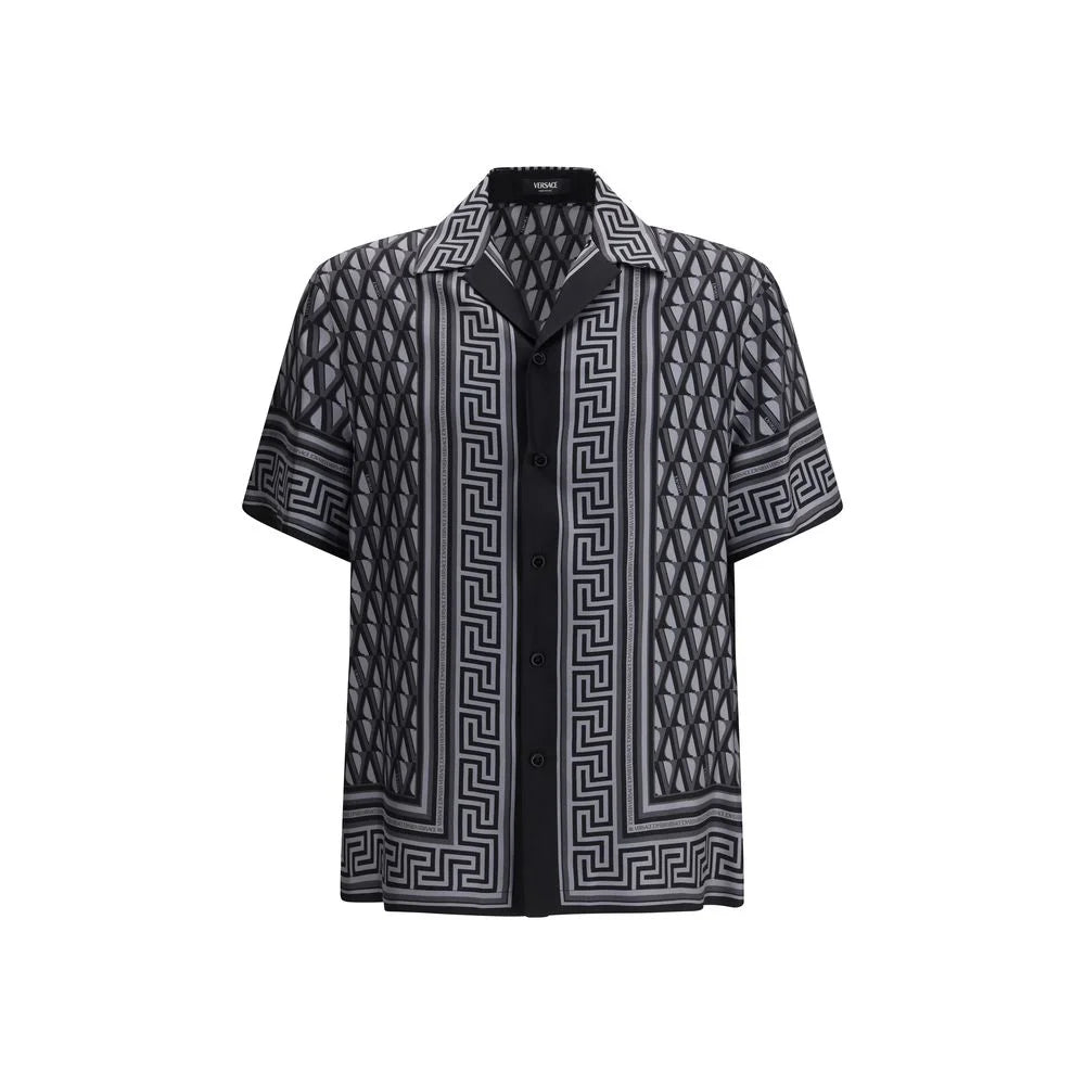 Versace Gray Silk Pattern Shirt - IT48 | M