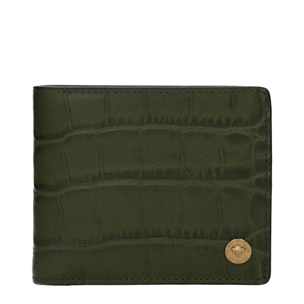 Versace Green Leather Wallet