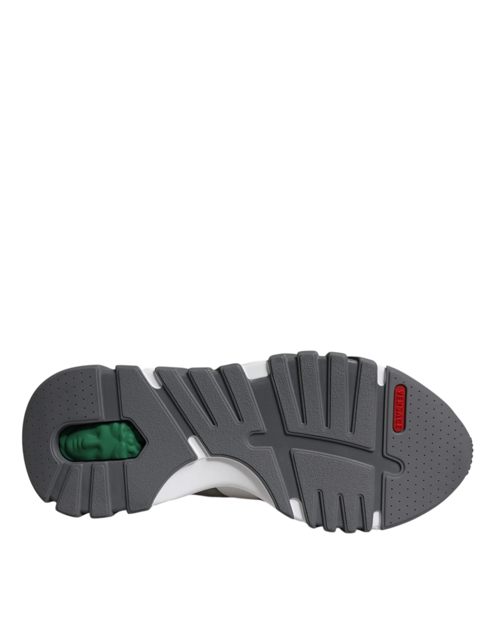 Versace Grey Leather Neoprene Chunky Low Top Squalo Sneakers Shoes - Sneakers