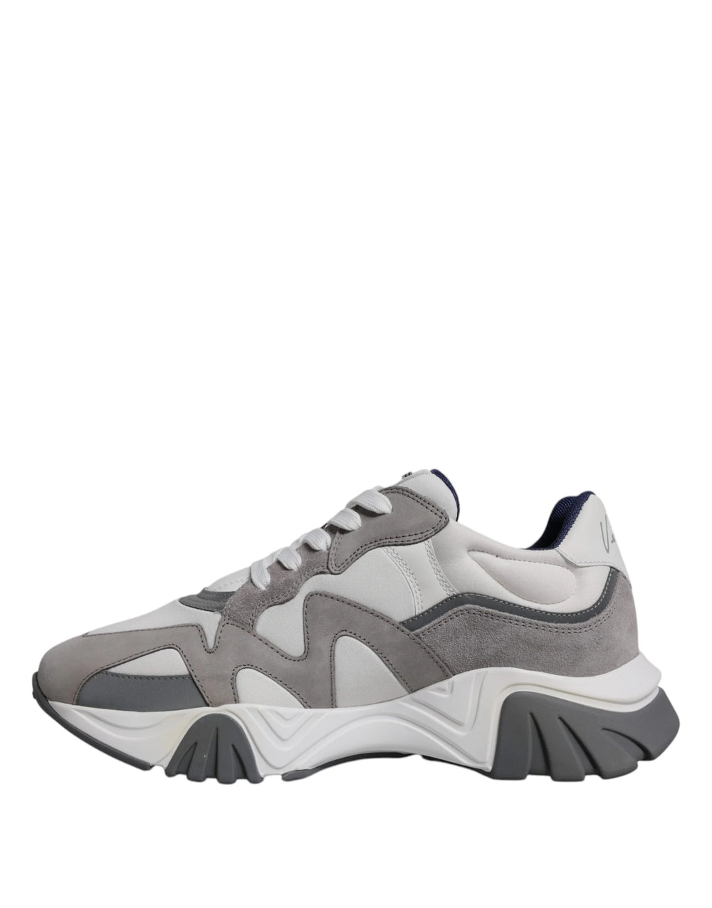 Versace Grey Leather Neoprene Chunky Low Top Squalo Sneakers Shoes - Sneakers