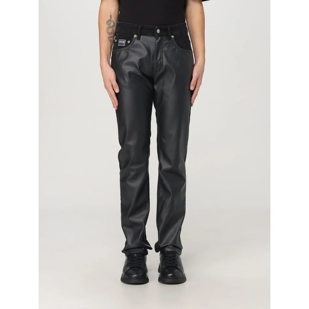 Versace Jeans Black Leather Pants - W34