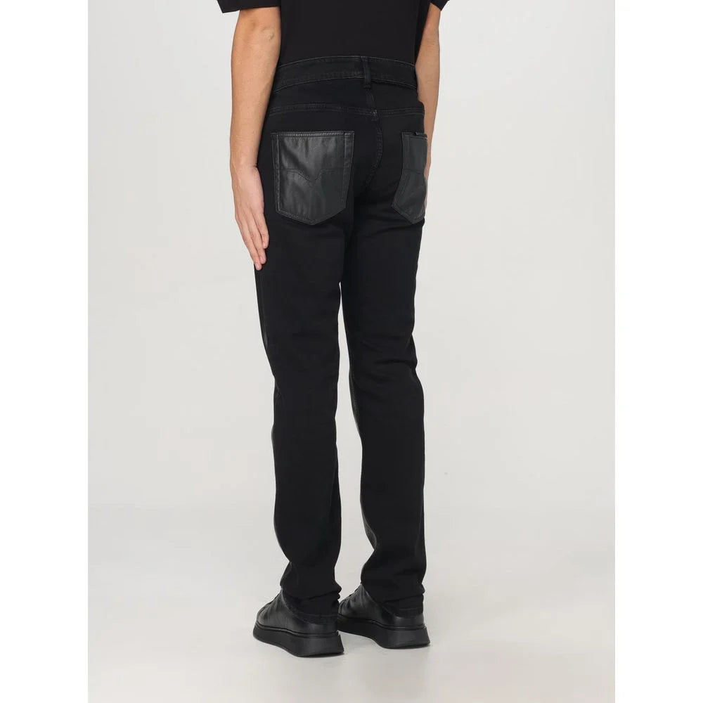 Versace Jeans Black Leather Pants - W34 - Trousers