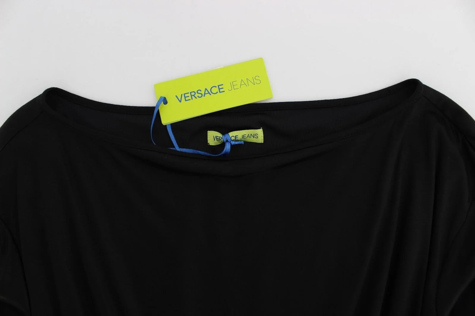 Versace Jeans Black Modal Silk Shift Knee Dress - Dresses