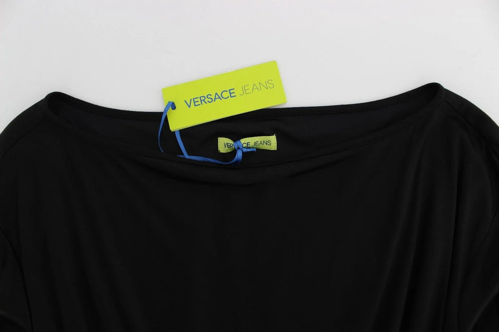 Versace Jeans Black Modal Silk Shift Knee Dress - Dresses