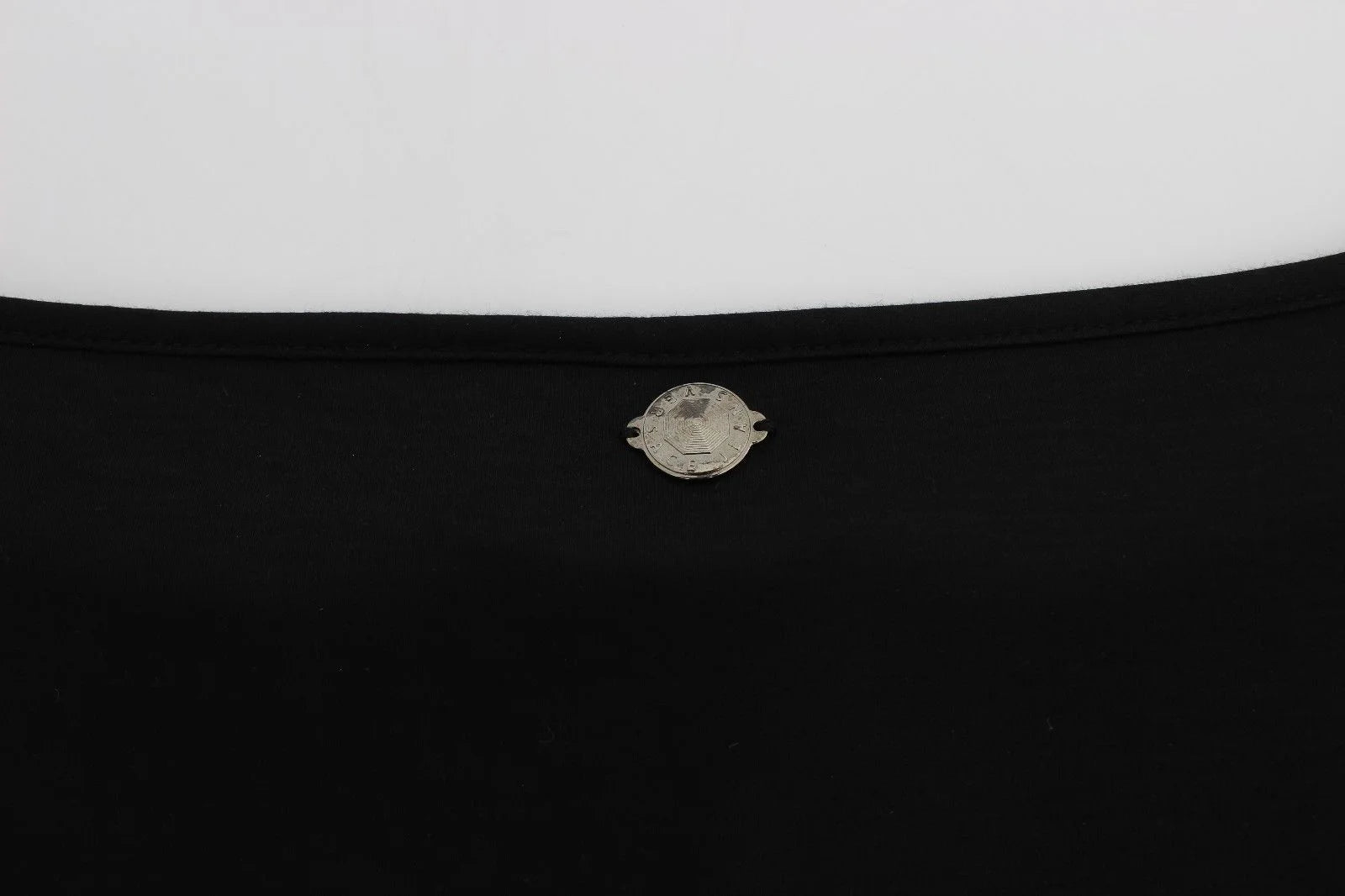 Versace Jeans Black Modal Silk Shift Knee Dress - Dresses