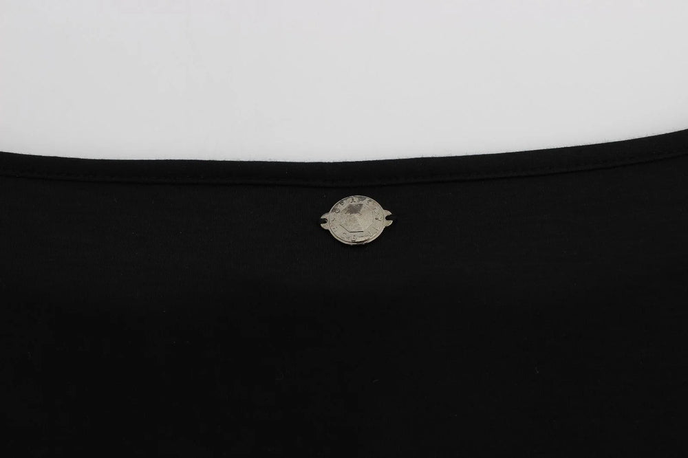 Versace Jeans Black Modal Silk Shift Knee Dress - Dresses