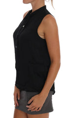 Versace Jeans Black Sleeveless Viscose Blouse Top - IT42|M - Blouses