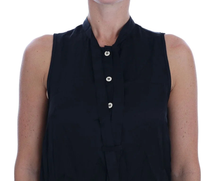 Versace Jeans Black Sleeveless Viscose Blouse Top - IT42|M - Blouses