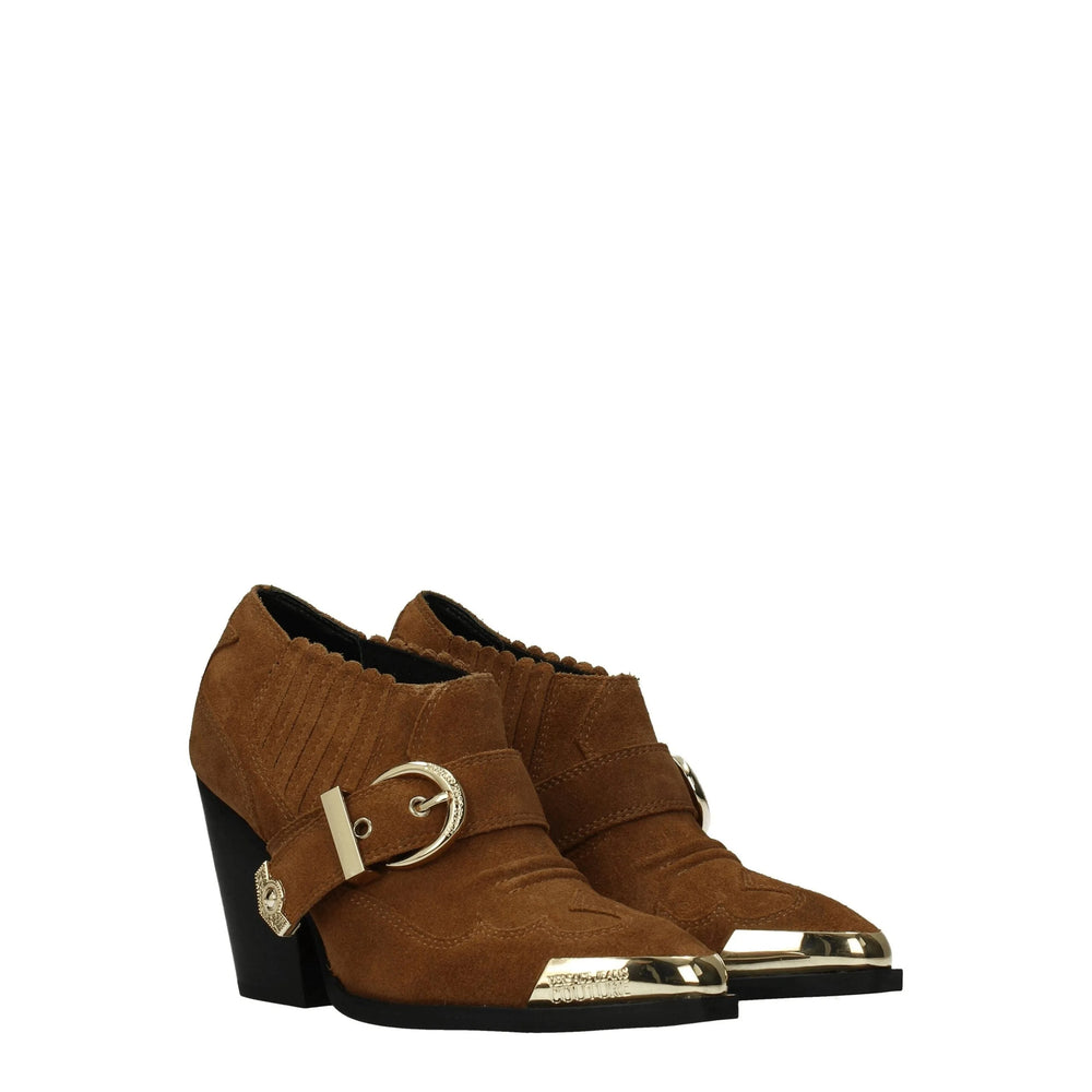 Versace Jeans Brown Leather Ankle Boots - Boots