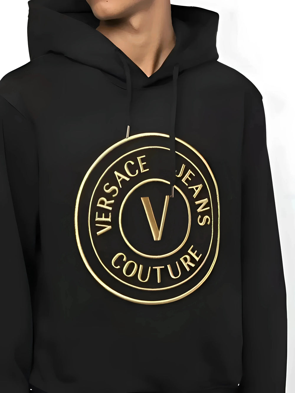 Versace Jeans Chic Black Hooded Sweatshirt - Hoodies