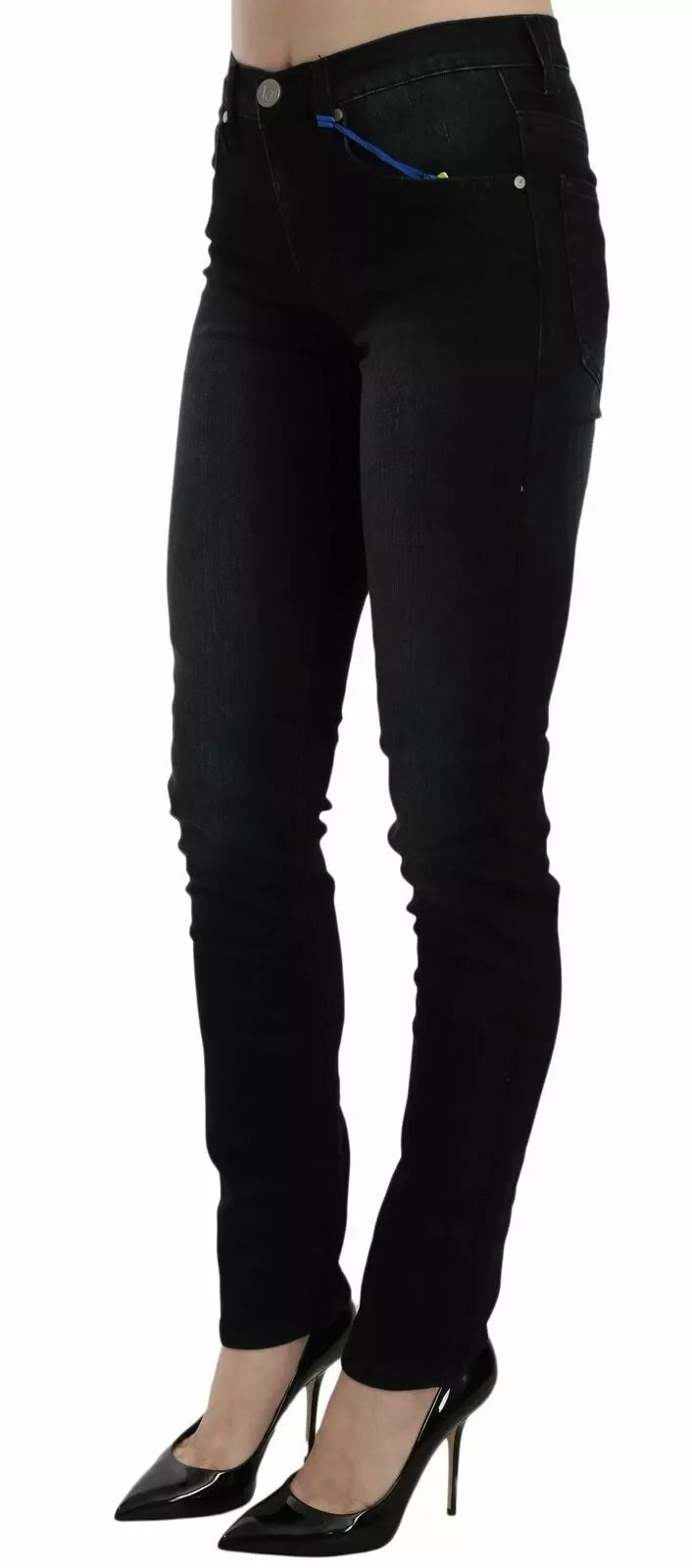 Versace Jeans Couture Dark Black Dora Slim Fit Denim Pants - W36