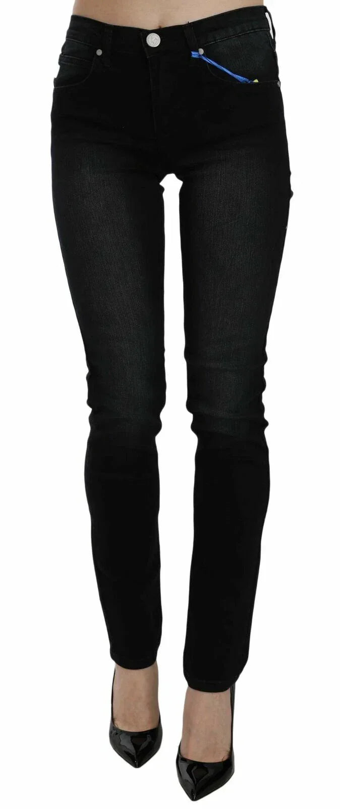 Versace Jeans Couture Dark Black Dora Slim Fit Denim Pants - W36
