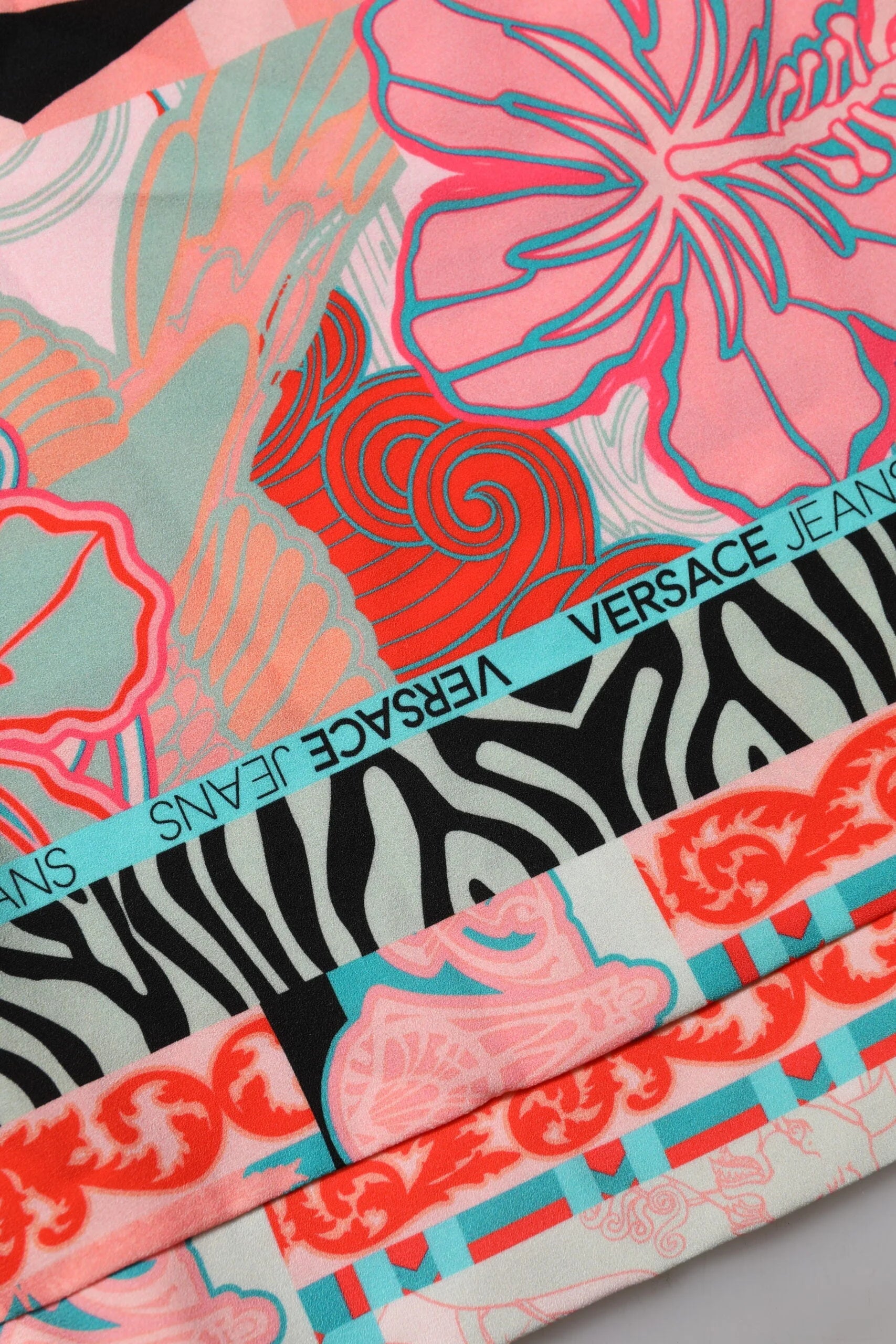 Versace Jeans Multicolor Print Short Sleeves Women Blouse Top - IT42|M - Blouses