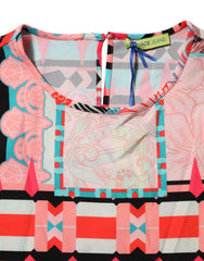 Versace Jeans Multicolor Print Short Sleeves Women Blouse Top - IT42|M - Blouses