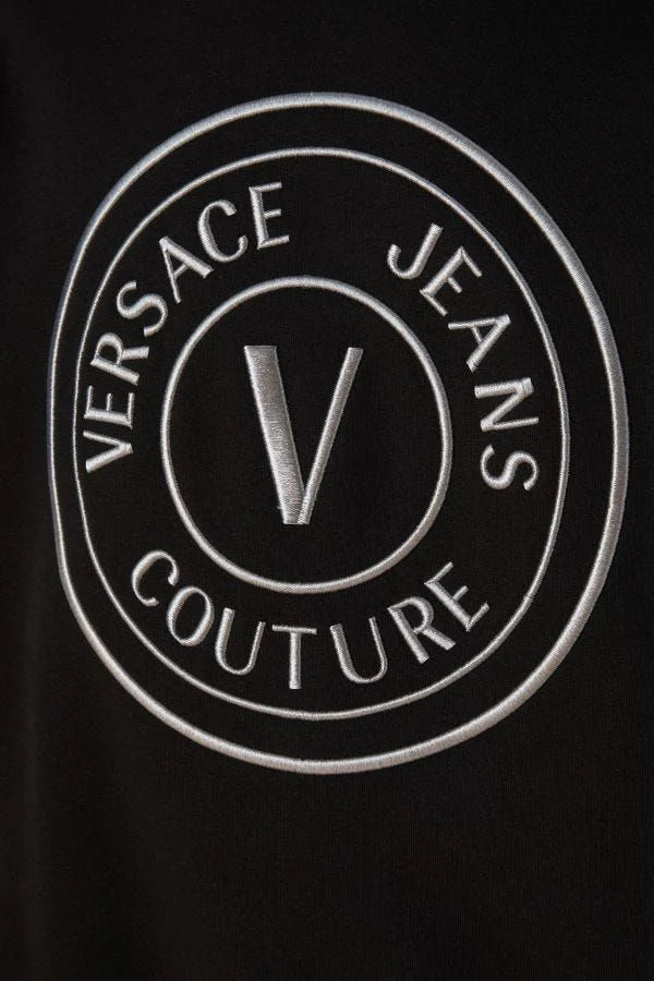 Versace Jeans Stunning Hooded Black Cotton Sweatshirt - Hoodies