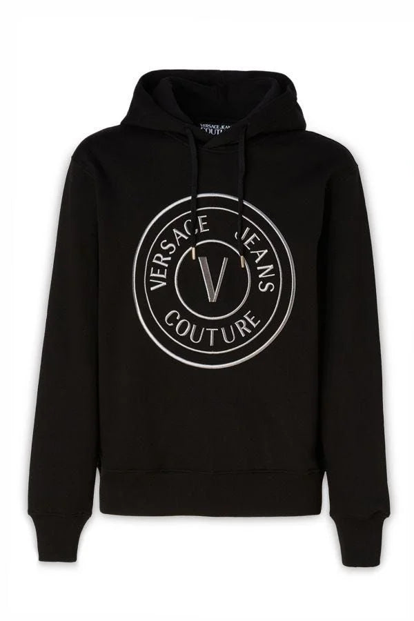 Versace Jeans Stunning Hooded Black Cotton Sweatshirt - Hoodies