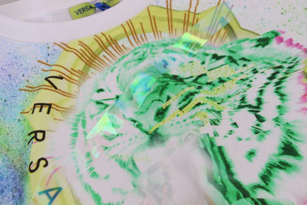 Versace Jeans White Graphic Print Long Sleeves Sweater - IT38|XS - Sweaters