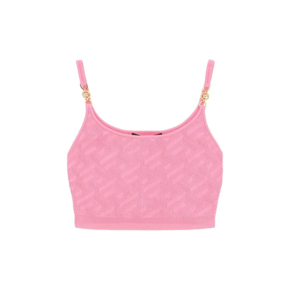 Versace La Greca Cropped Top - 42 - Tank Tops