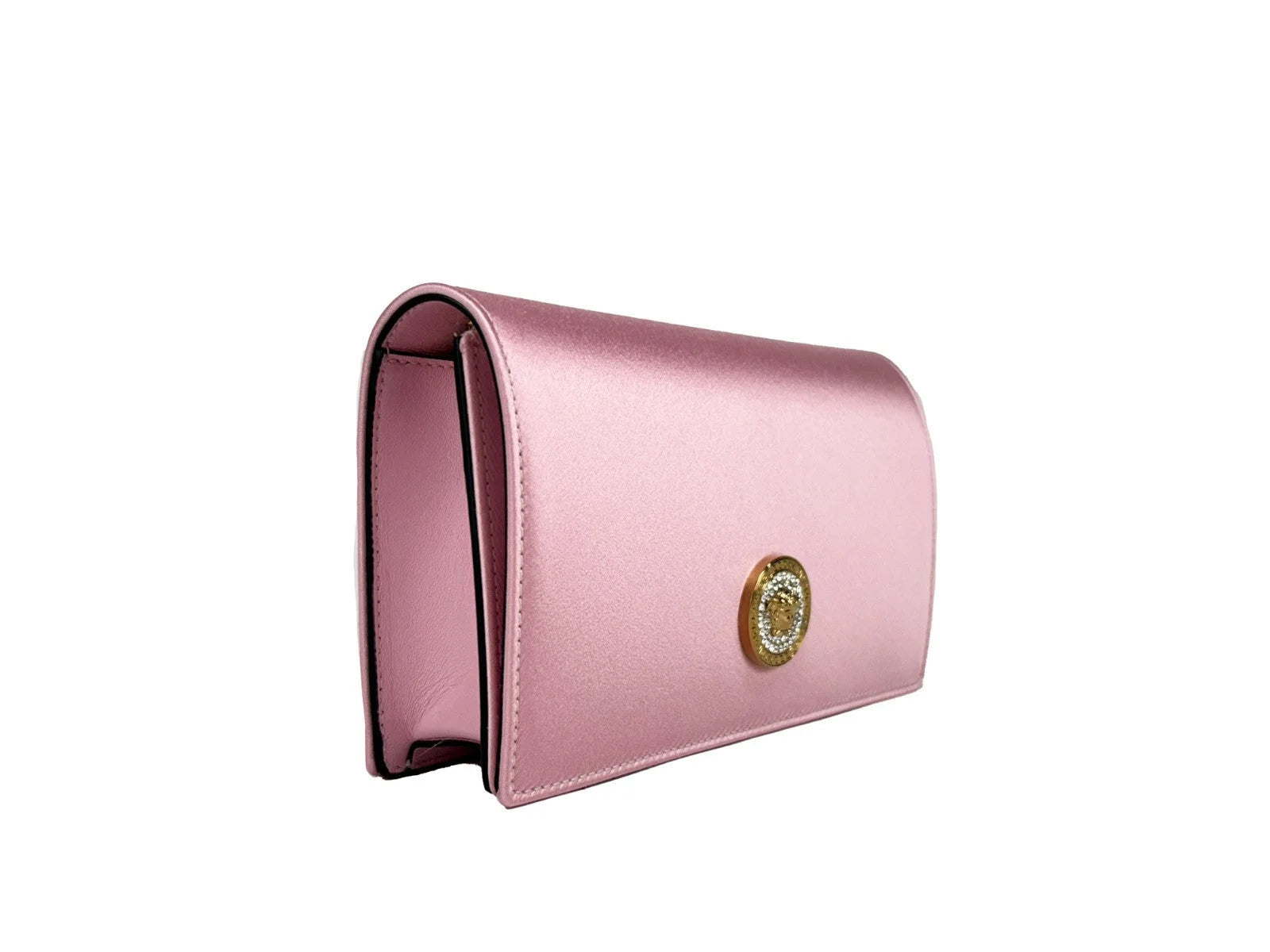Versace Medusa Crystal Satin Mini Chain Crossbody Bag Purse