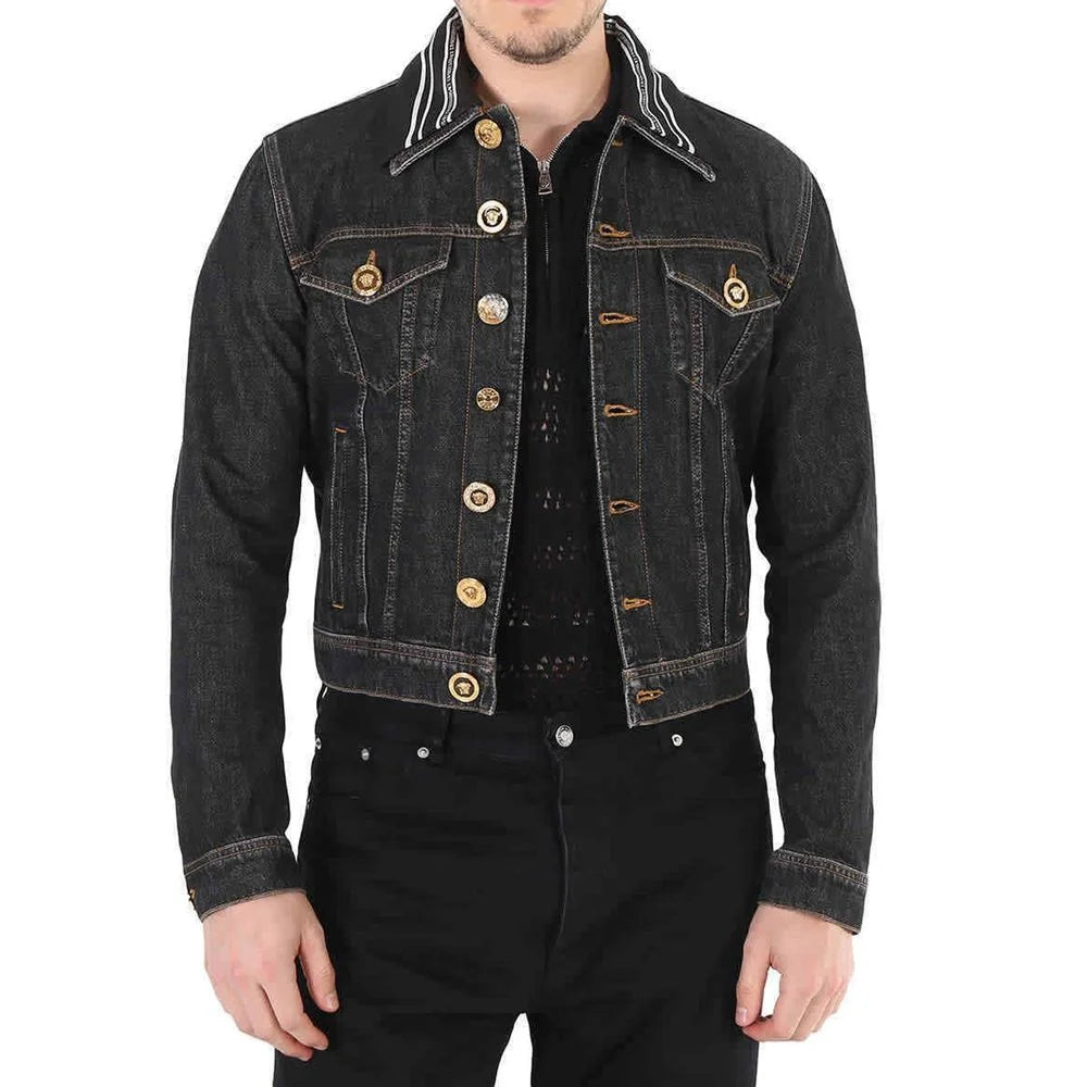Versace Medusa Motif Denim Jacket - Trucker Jackets